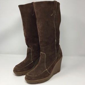 KORS Michael Kors Suede Wedge Boot Size 8
